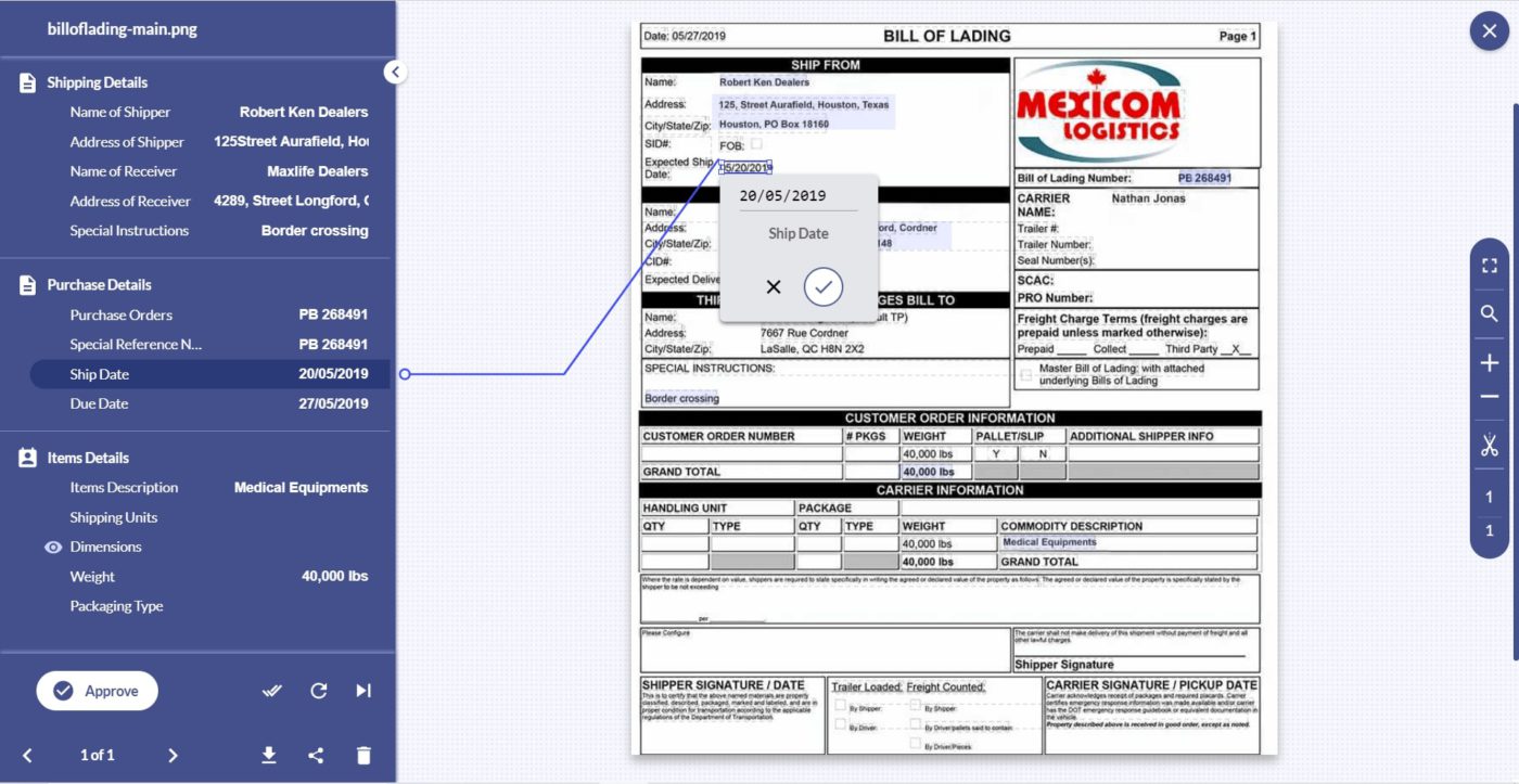 OCR data extraction